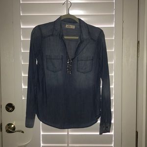Jean shirt 3/4 open